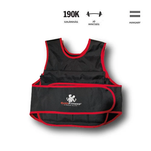 GazoFitness® Állítható Súlymellény 15 Kg (Piros)