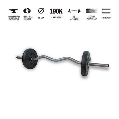 GazoFitness® Egyenesrudas és Franciarudas Készlet (Össz: 35 kg) Ajándék 4 db 1,25 Kg-os Súlytárcsa – 4. kép