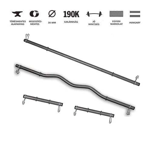 GazoFitness® Egykezes, Francia, Kétkezes (150 cm ) Súlyzórudak