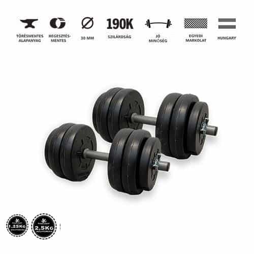GazoFitness® Hardcore Készlet 67,5 Kg ( Ajándék 120 cm hosszú Franciarúd) – 3. kép
