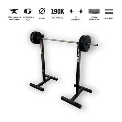 GazoFitness® Hardcore Készlet (Mobil Súlytartó állvány + Egyenes rudas súlyzó 23 Kg)