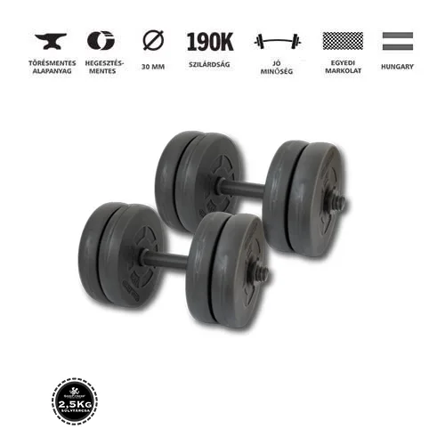 GazoFitness® Hardcore Szett 45 Kg (Menetes kézisúlyzórúddal) – 4. kép
