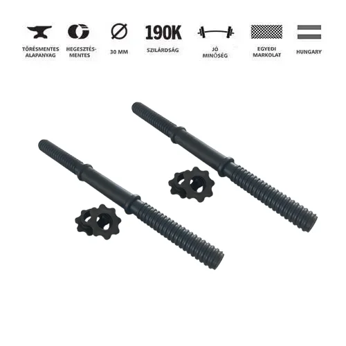 GazoFitness® Hardcore Szett 50 Kg (Menetes kézisúlyzórúddal) – 3. kép