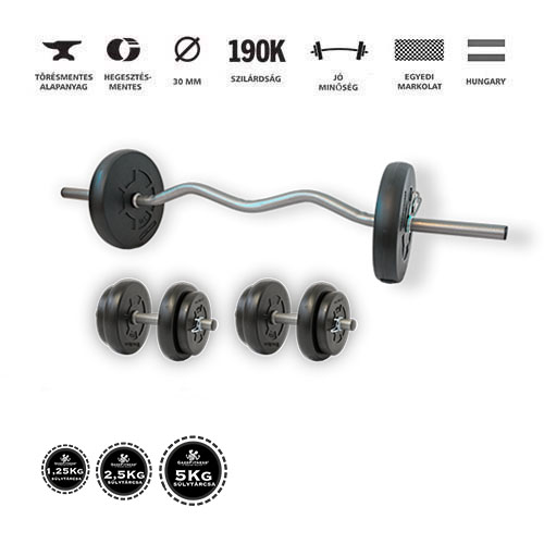 GazoFitness® Hardcore Szett Francia Rudas 28 Kg
