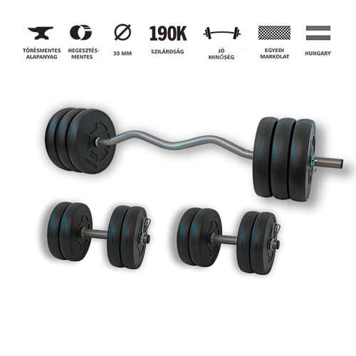 GazoFitness® Hardcore Szett Francia Rudas 54 Kg