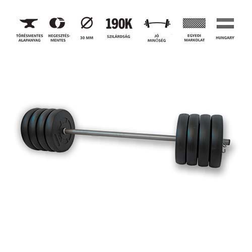 GazoFitness® Kétkezes Súlyzó 45Kg /150 cm hosszú rúddal/