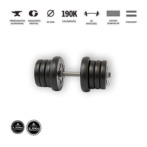 GazoFitness® Kézi Súlyzó 13,5Kg(1,25kg és 2,5 kg súlytárcsákkal)