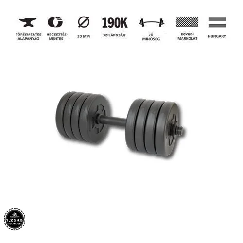 GazoFitness® Kézi Súlyzó 1x11,5Kg(Össz:11,5Kg.)Menetes súlyzórúddal