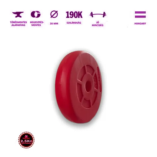 GazoFitness® Kézi Súlyzó 1x16,5Kg(Össz:16,5Kg.)Fekete,Piros – 5. kép