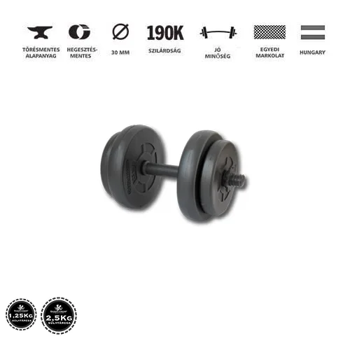 GazoFitness® Kézi Súlyzó 1x8,5Kg(Össz:8,5Kg.)Menetes súlyzórúddal