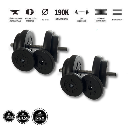 GazoFitness® Kézi Súlyzó 2 x 18 Kg( Össz:36 Kg.) – 2. kép