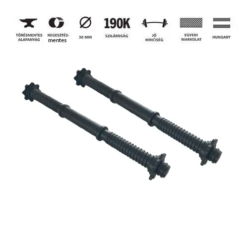 GazoFitness® Kézi Súlyzó 2x14Kg(Össz:28Kg)Menetes súlyzórúddal – 2. kép