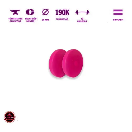 GazoFitness® Súlytárcsa 2 x 1 ,25 Kg (2,5 Kg) (Rózsaszín)