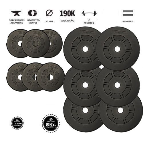 GazoFitness® Súlytárcsa Csomag  37,5 Kg