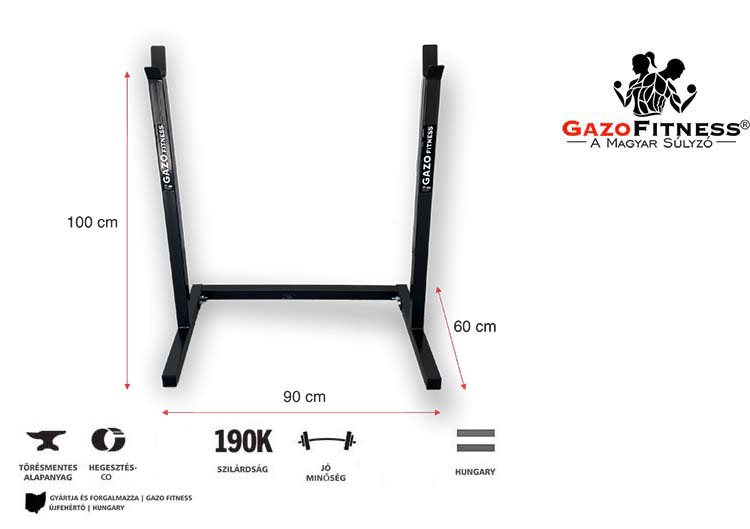 GazoFitness®Állvány + Pad + Kétkezes Súlyzó 42,5 kg – fő jellemzők, magyar gyártás (GazoFitness®, Újfehértó) (2/3)