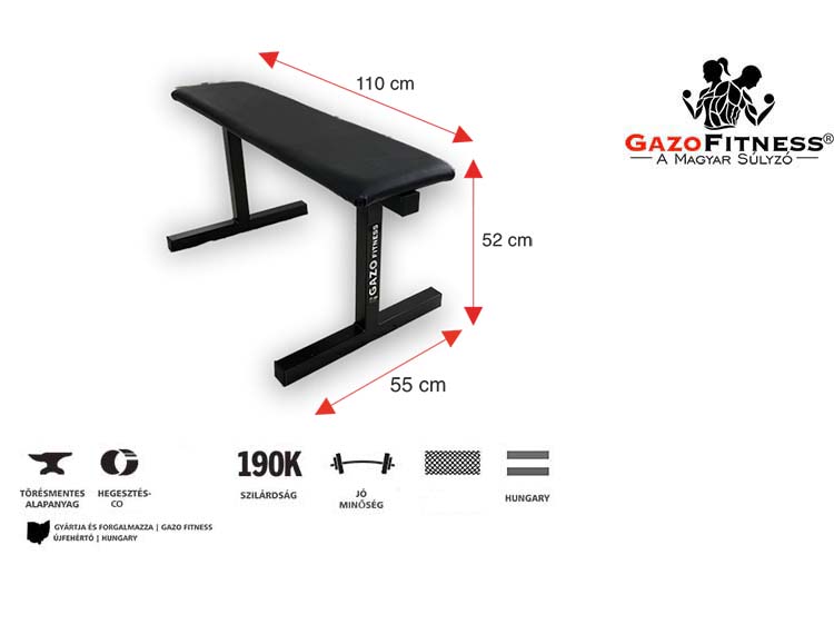 GazoFitness®Állvány + Pad + Kétkezes Súlyzó 85 kg – fő jellemzők, magyar gyártás (GazoFitness®, Újfehértó) (1/3)