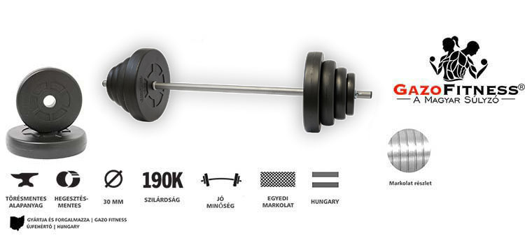 GazoFitness® Kétkezes Súlyzó 40,5Kg – fő jellemzők, magyar gyártás (GazoFitness®, Újfehértó)