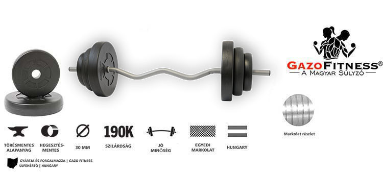 GazoFitness® Francia Rudas Súlyzó 38 Kg – fő jellemzők, magyar gyártás (GazoFitness®, Újfehértó)