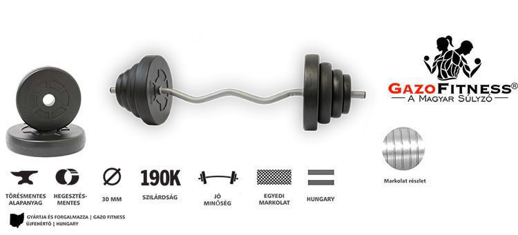 GazoFitness® Francia Rudas Súlyzó 41 Kg – fő jellemzők, magyar gyártás (GazoFitness®, Újfehértó)