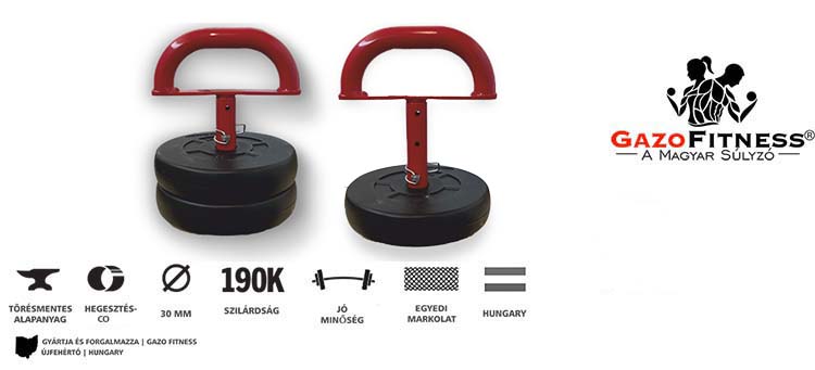 GazoFitness® Állítható Kettlebell 11,5 Kg/ LIMITÁLT PIROS/ – fő jellemzők, magyar gyártás (GazoFitness®, Újfehértó) (1/2)