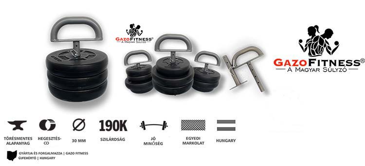 GazoFitness® Állítható Kettlebell /Össz 16,5 Kg/ – fő jellemzők, magyar gyártás (GazoFitness®, Újfehértó) (1/2)