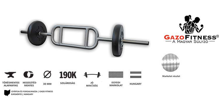 GazoFitness® Bicepsz-Tricepsz Rudas Súlyzó 14 Kg – fő jellemzők, magyar gyártás (GazoFitness®, Újfehértó)