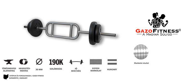 GazoFitness® Bicepsz-Tricepsz Rudas Súlyzó 19 Kg – fő jellemzők, magyar gyártás (GazoFitness®, Újfehértó)