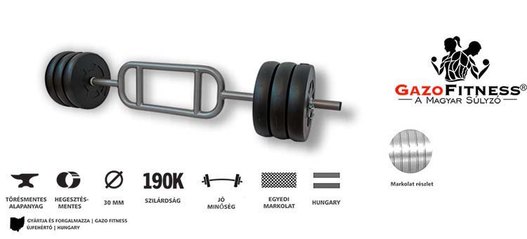 GazoFitness® Bicepsz-Tricepsz Rudas Súlyzó 34 Kg – fő jellemzők, magyar gyártás (GazoFitness®, Újfehértó)
