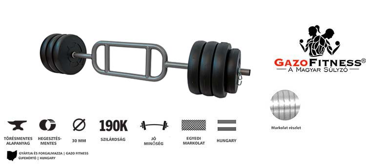 GazoFitness® Bicepsz-Tricepsz Rudas Súlyzó 39 Kg – fő jellemzők, magyar gyártás (GazoFitness®, Újfehértó)