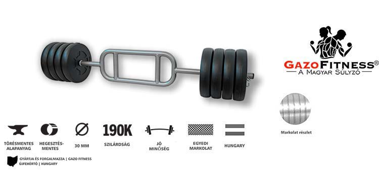GazoFitness® Bicepsz-Tricepsz Rudas Súlyzó 45 Kg – fő jellemzők, magyar gyártás (GazoFitness®, Újfehértó)