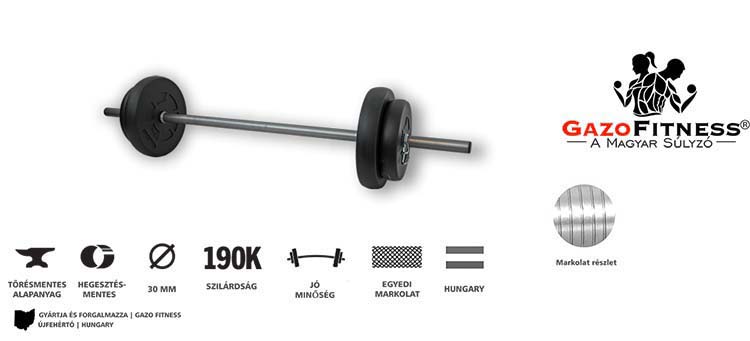 GazoFitness® Kétkezes Súlyzó 18Kg – fő jellemzők, magyar gyártás (GazoFitness®, Újfehértó)