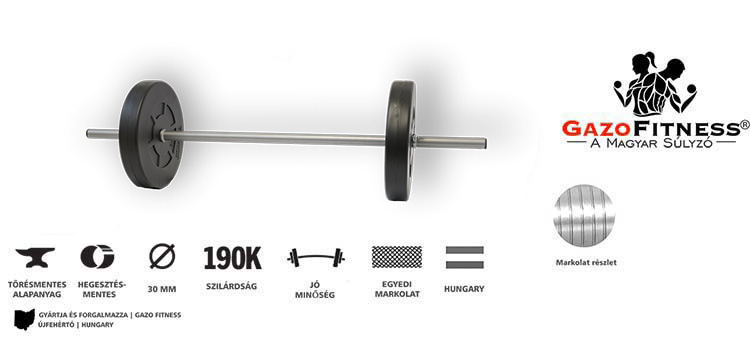 GazoFitness® Kétkezes Súlyzó 22 Kg – fő jellemzők, magyar gyártás (GazoFitness®, Újfehértó)