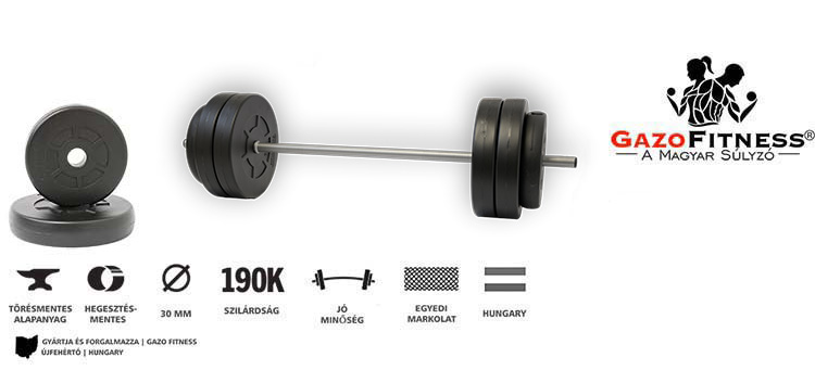 GazoFitness® Kétkezes Súlyzó 52 Kg – fő jellemzők, magyar gyártás (GazoFitness®, Újfehértó)