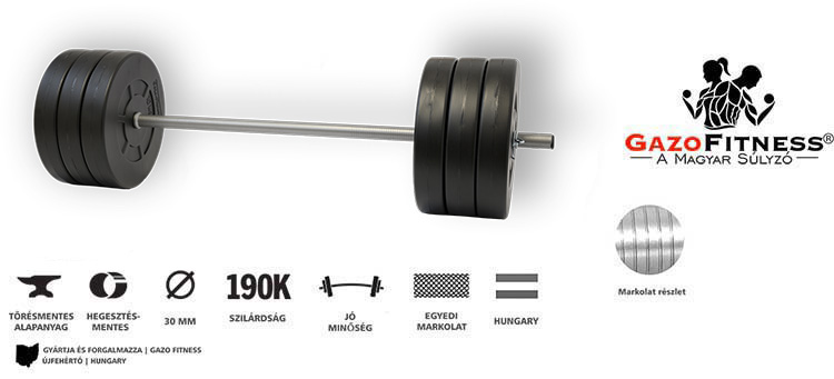GazoFitness® Kétkezes Súlyzó 62 Kg – fő jellemzők, magyar gyártás (GazoFitness®, Újfehértó)