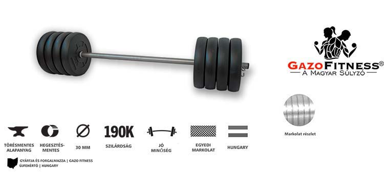 GazoFitness®Állvány + Pad/Fekvenyomó pad/ + Kétkezes súlyzó Össz 45kg – fő jellemzők, magyar gyártás (GazoFitness®, Újfehértó) (1/3)