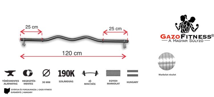 GazoFitness® Francia Rúd 120cm – fő jellemzők, magyar gyártás (GazoFitness®, Újfehértó)