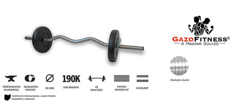 GazoFitness® Francia Rudas Súlyzó 13kg – fő jellemzők, magyar gyártás (GazoFitness®, Újfehértó)