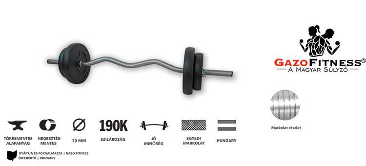 GazoFitness® Francia Rudas Súlyzó 18Kg – fő jellemzők, magyar gyártás (GazoFitness®, Újfehértó)