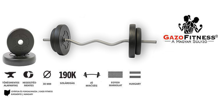 GazoFitness® Francia Rudas Súlyzó 32 Kg – fő jellemzők, magyar gyártás (GazoFitness®, Újfehértó)