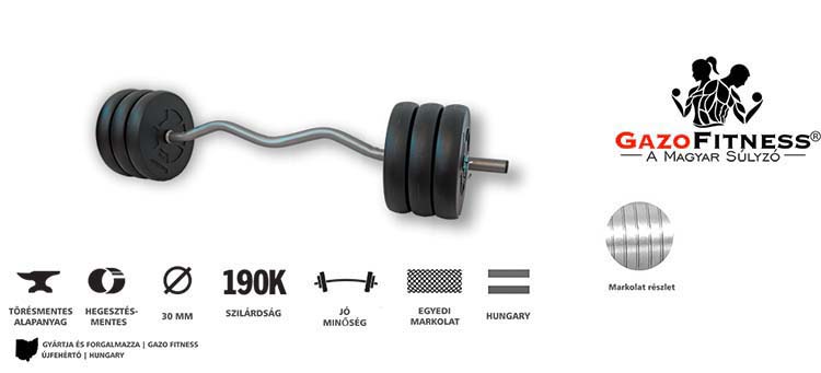 GazoFitness® Francia Rudas Súlyzó 33Kg – fő jellemzők, magyar gyártás (GazoFitness®, Újfehértó)