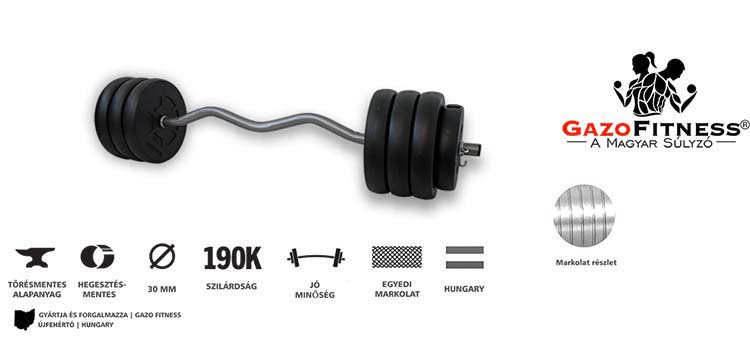 GazoFitness® Francia Rudas Súlyzó 37Kg – fő jellemzők, magyar gyártás (GazoFitness®, Újfehértó)
