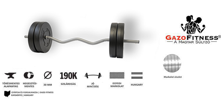 GazoFitness® Francia Rudas Súlyzó 42 Kg – fő jellemzők, magyar gyártás (GazoFitness®, Újfehértó)