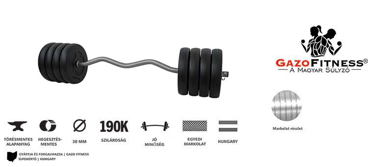 GazoFitness® Francia Rudas Súlyzó 43Kg – fő jellemzők, magyar gyártás (GazoFitness®, Újfehértó)