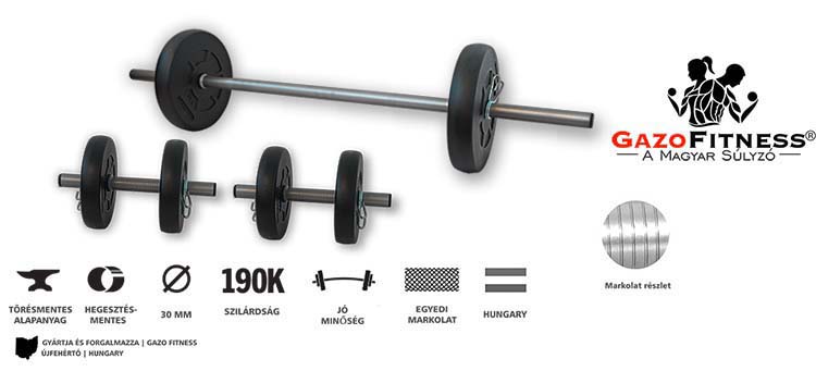 GazoFitness® Hardcore Szett 25Kg – fő jellemzők, magyar gyártás (GazoFitness®, Újfehértó)