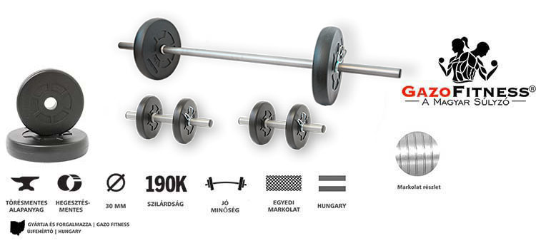 GazoFitness® Hardcore Készlet 18Kg – fő jellemzők, magyar gyártás (GazoFitness®, Újfehértó)