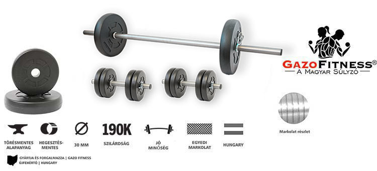 GazoFitness® Hardcore Készlet 23 Kg – fő jellemzők, magyar gyártás (GazoFitness®, Újfehértó)