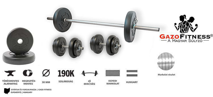 GazoFitness® Hardcore Szett 28kg – fő jellemzők, magyar gyártás (GazoFitness®, Újfehértó)