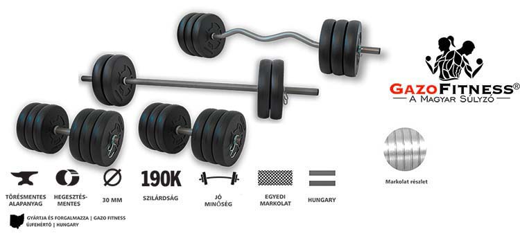 GazoFitness® Hardcore Szuperszett 87 Kg – fő jellemzők, magyar gyártás (GazoFitness®, Újfehértó)