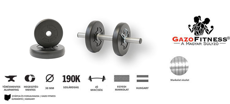 GazoFitness® Kézi Súlyzó 1 x 3 Kg (Össz:3 Kg) – fő jellemzők, magyar gyártás (GazoFitness®, Újfehértó)