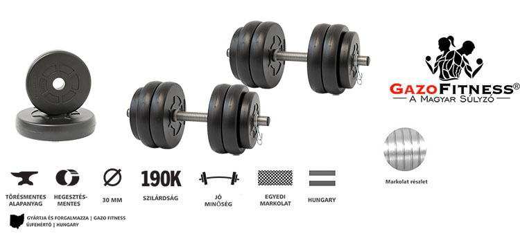 GazoFitness® Kézi Súlyzó 2x13,5Kg(27Kg)  Legkedveltebb Termék! – fő jellemzők, magyar gyártás (GazoFitness®, Újfehértó)
